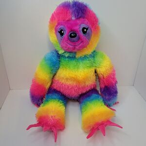 Build A Bear Rainbow Sloth Plush 18” Paws Stick Together Tye Dye BABW Retired